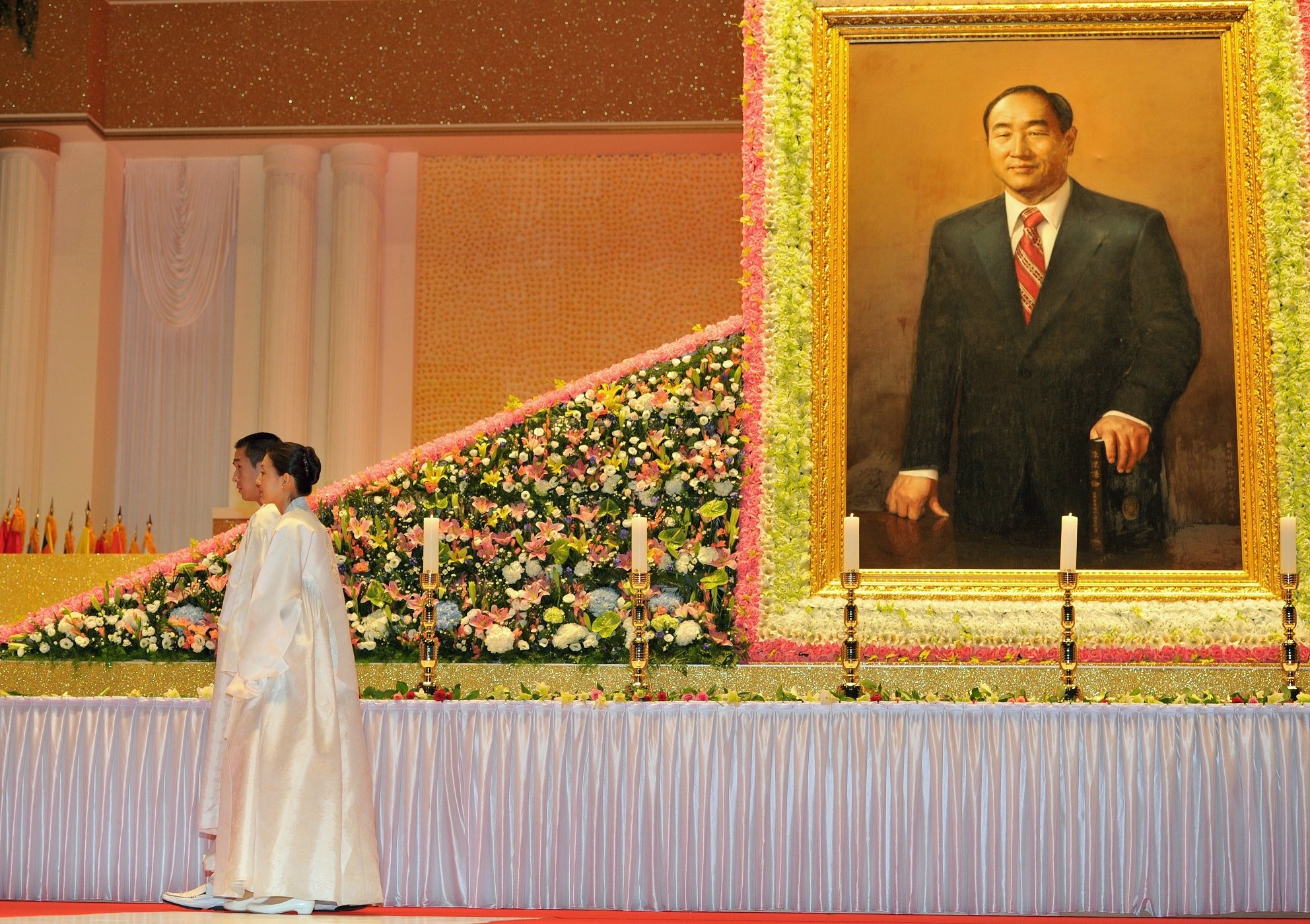 Unification Church founder Hyung-Jin Moon and Sun Myung Moon