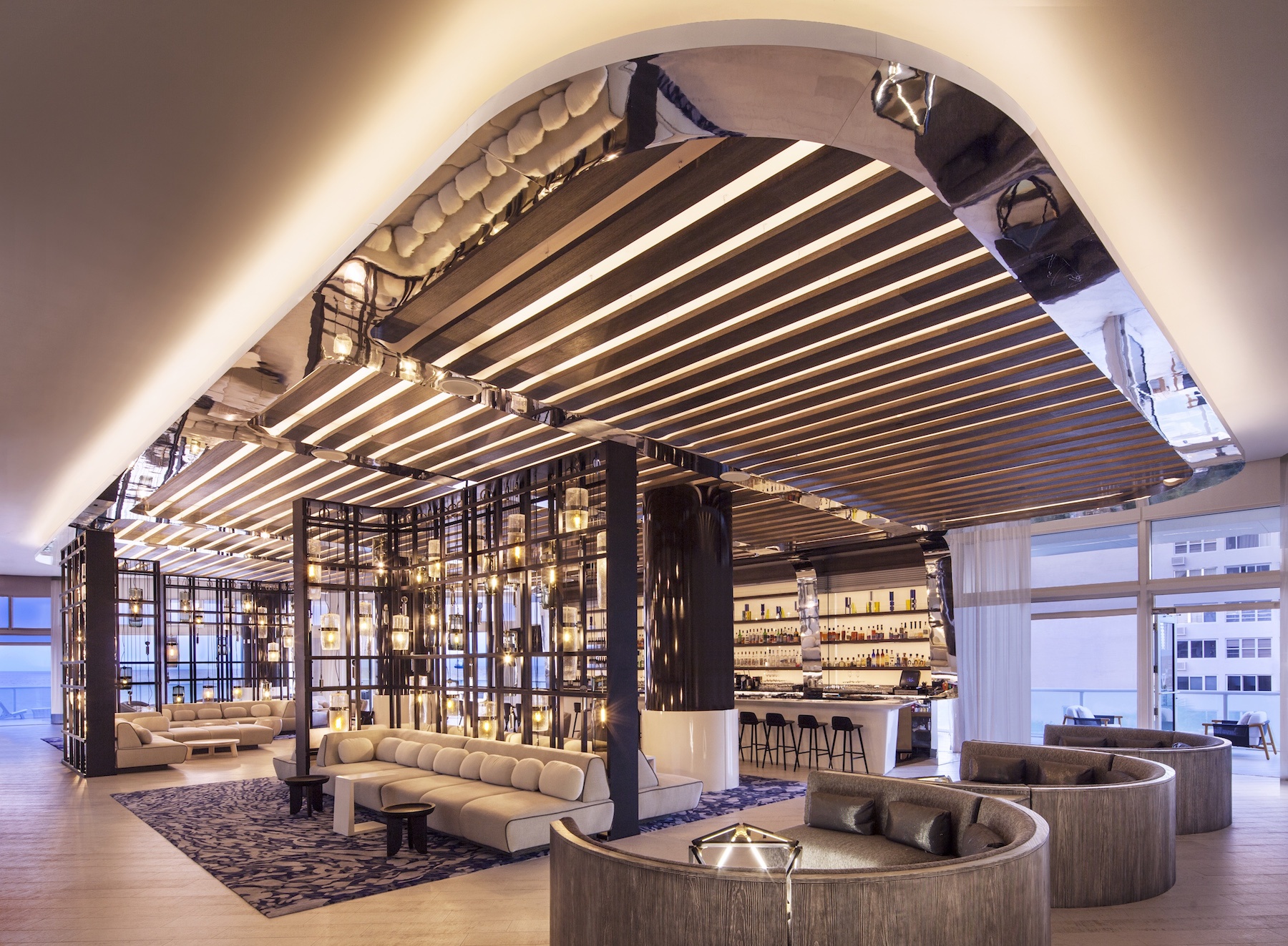 newly renovated Living Room at the W Fort Lauderdale