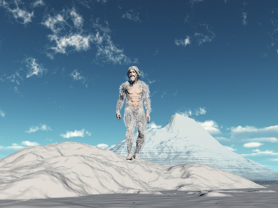Yeti in the mountains