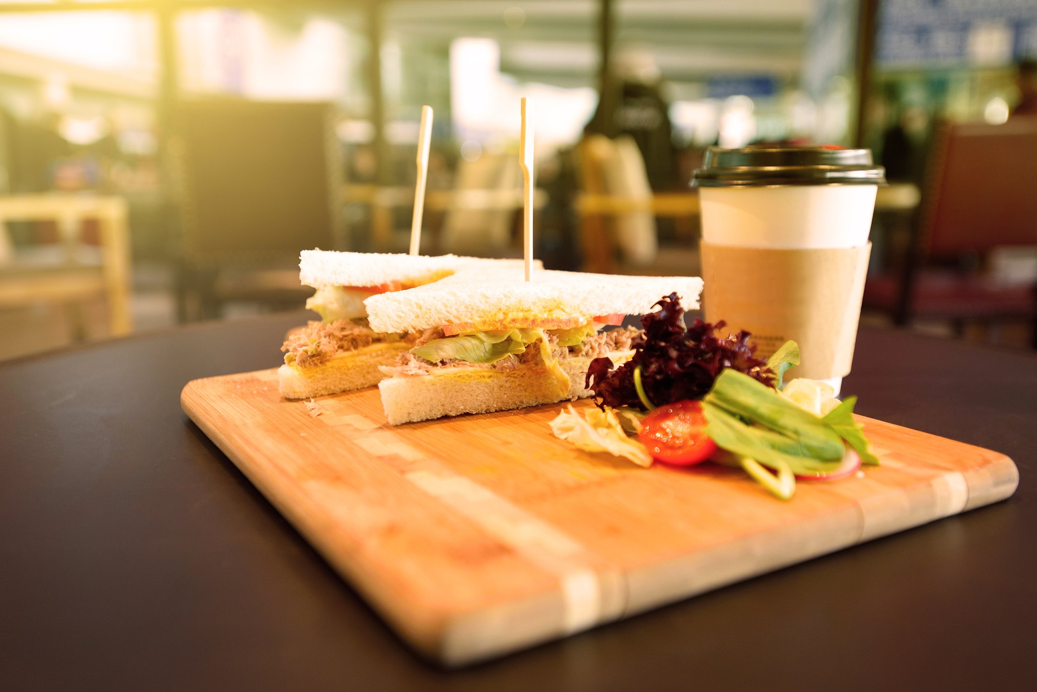 Sandwich and coffee
