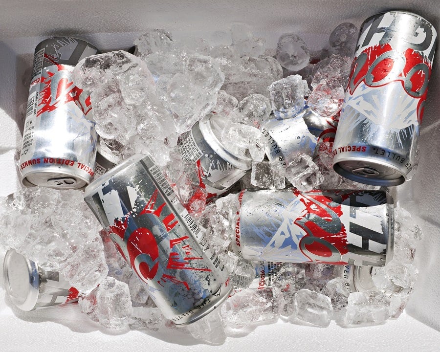 Coors Light beer in a cooler full of ice Coors Light beer in a cooler full of ice