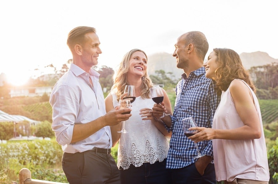 Friends drinking wine