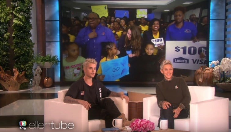 Ellen DeGeneres and Justin Bieber Ellen DeGeneres and Justin Bieber