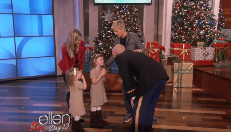 Ellen DeGeneres and a military family reunited Ellen DeGeneres and a military family reunited