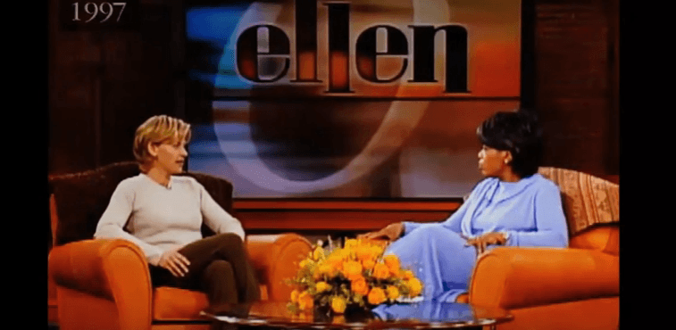 Ellen DeGeneres and Oprah in 1997 Ellen DeGeneres and Oprah in 1997