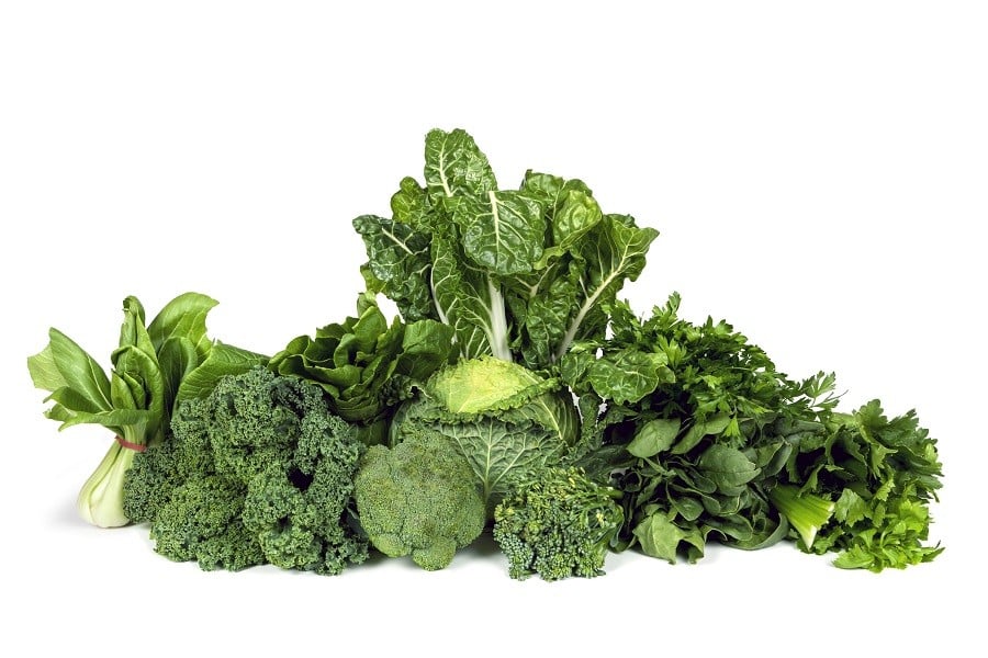 Variety of leafy green vegetables Variety of leafy green vegetables