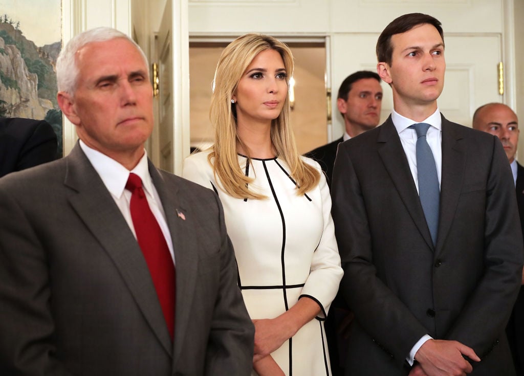 Vice President Mike Pence, Ivanka Trump and Senior Advisor to the President Jared Kushner