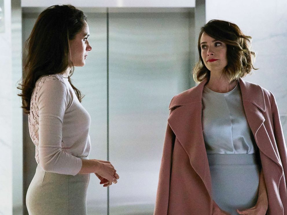 Meghan Markle and Abigail Spencer on Suits