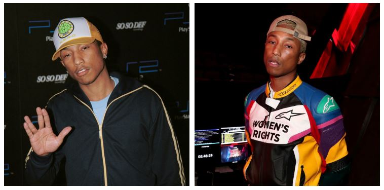 Pharrell Williams now and then Pharrell Williams now and then