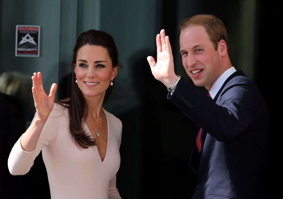 Catherine and Prince William wave to spectators