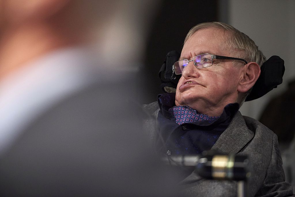 British scientist Stephen Hawking attends the launch of The Leverhulme Centre for the Future of Intelligence (CFI) at the University of Cambridge.