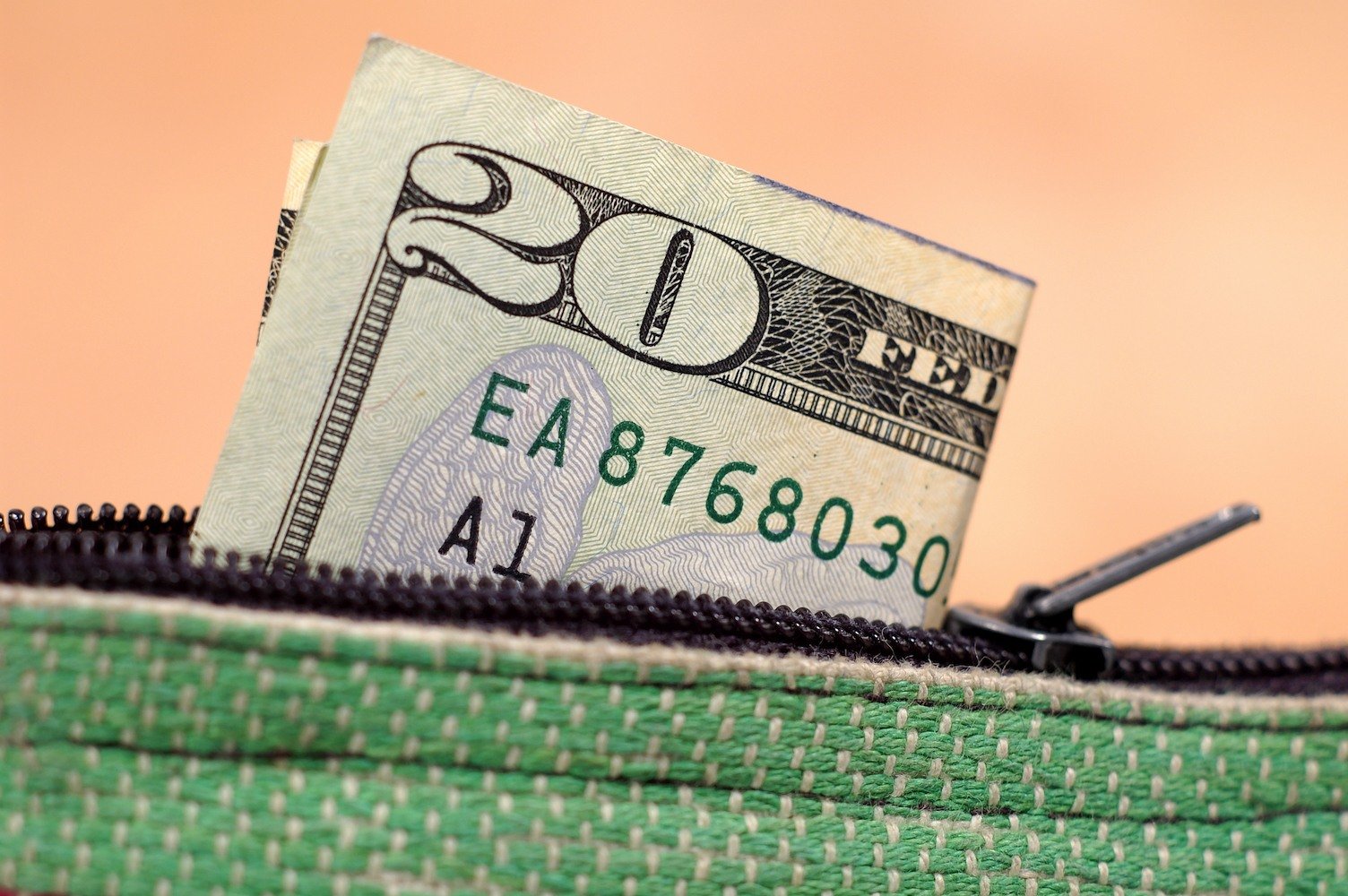 20 dollar bill in wallet