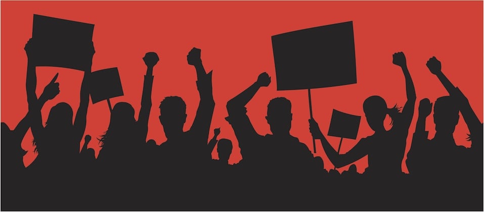 Union member strike