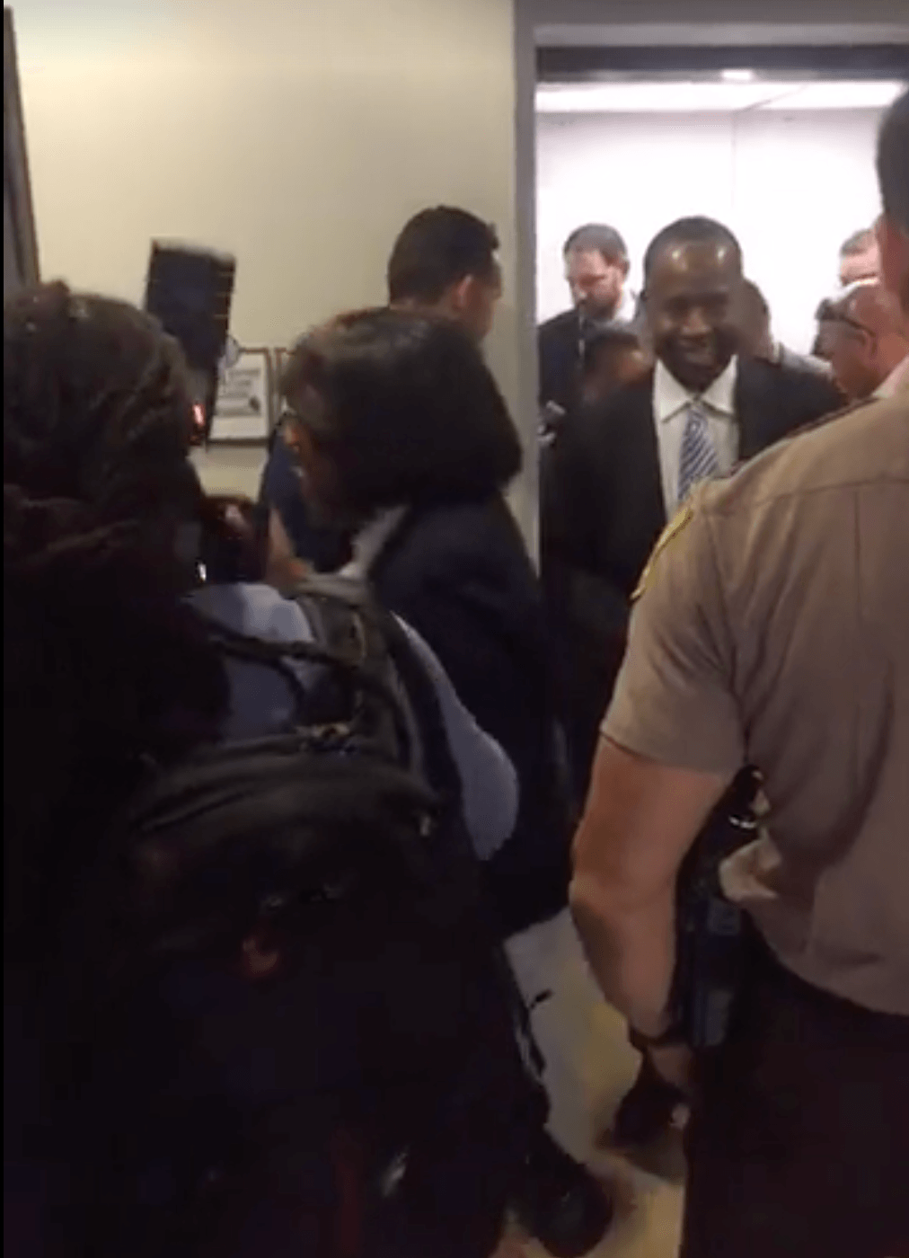 Ben Carson stuck in elevator