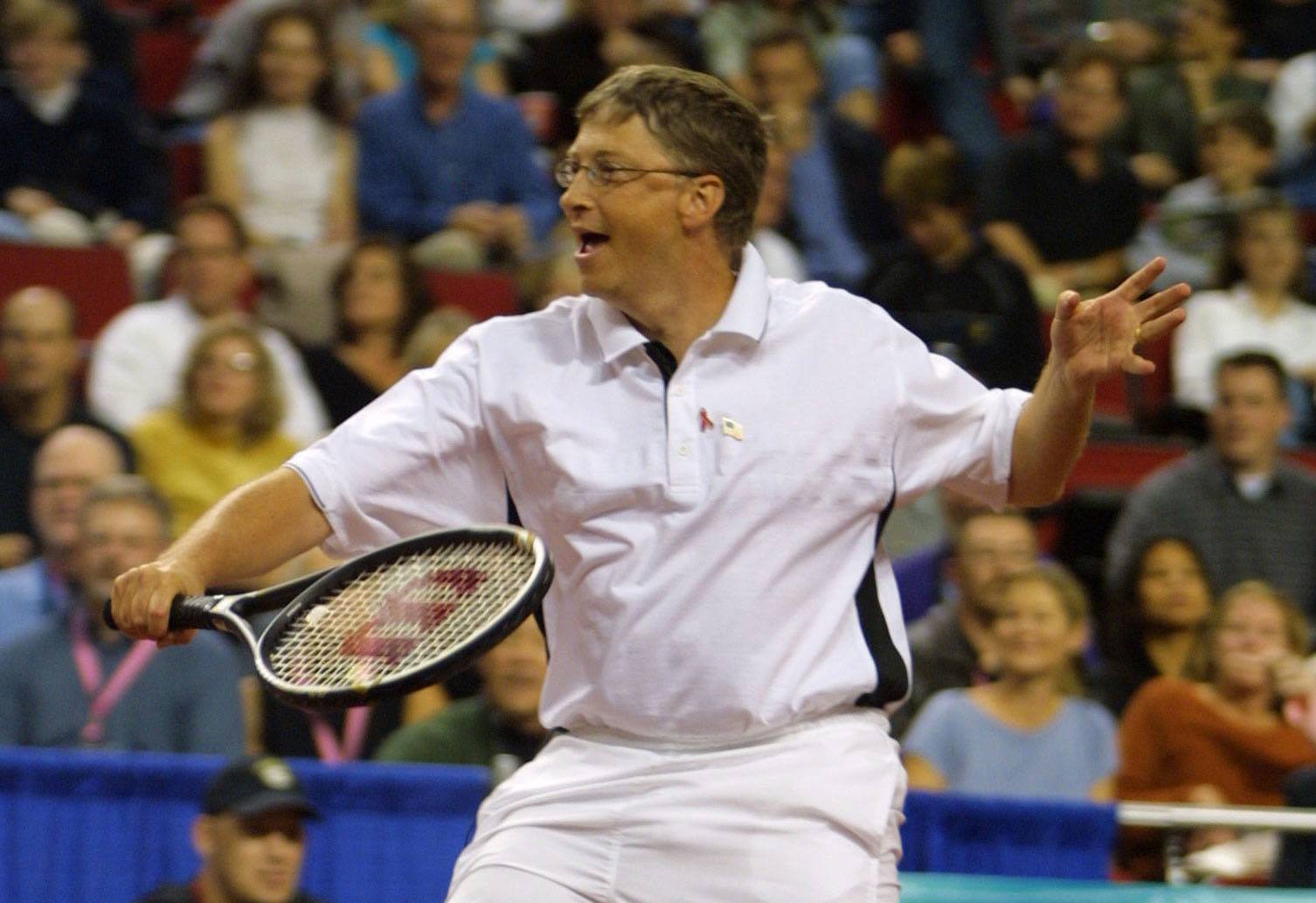 Bill Gates playing tennis