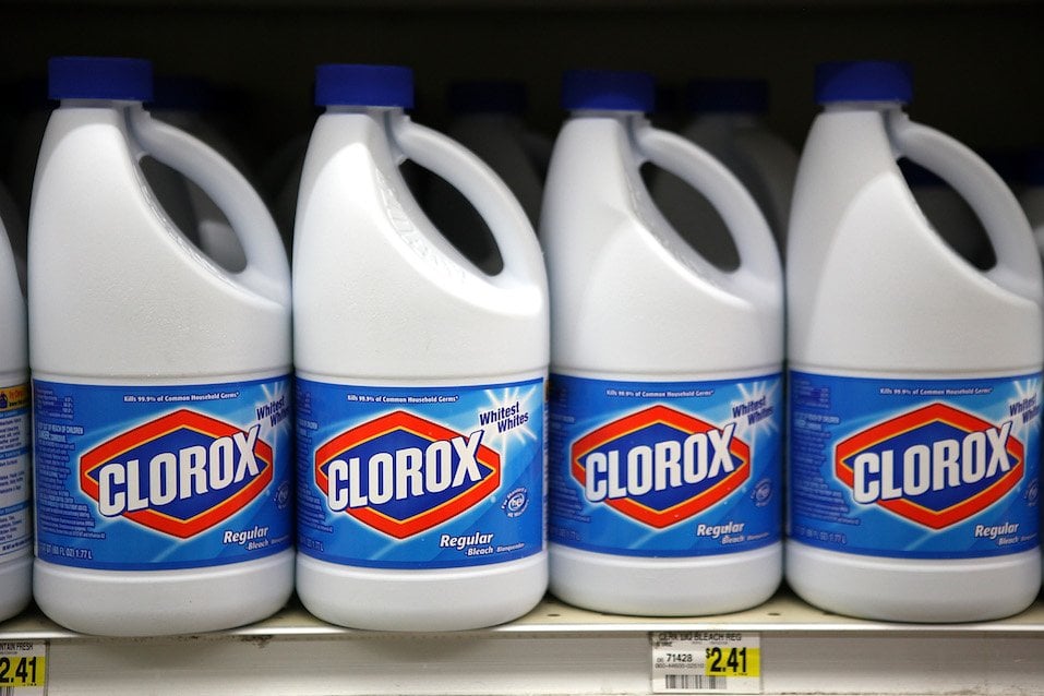 Bottles of Clorox bleach