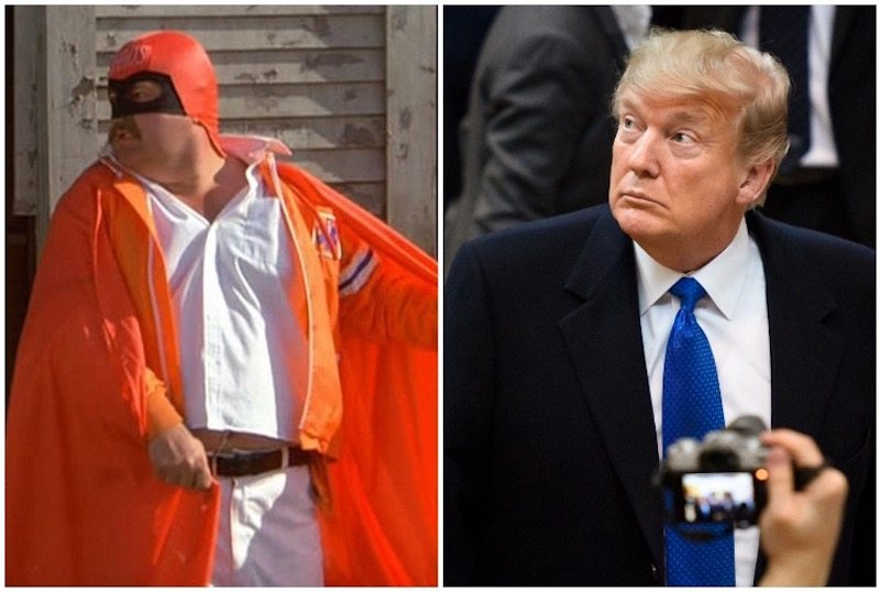 Captain Chaos and Donald Trump collage. Captain Chaos and Donald Trump collage.