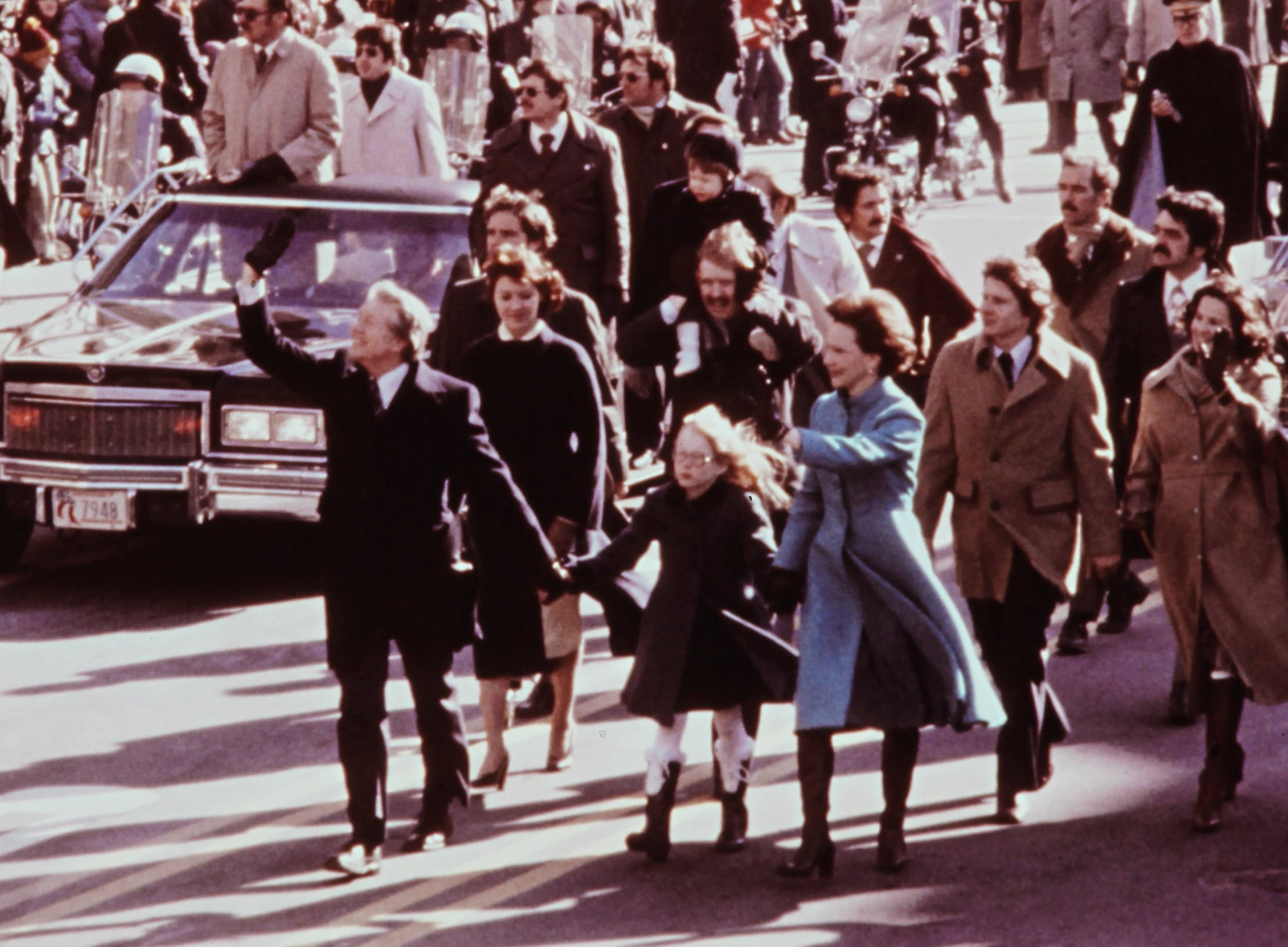 President Jimmy Carter with Rosalynn and Amy