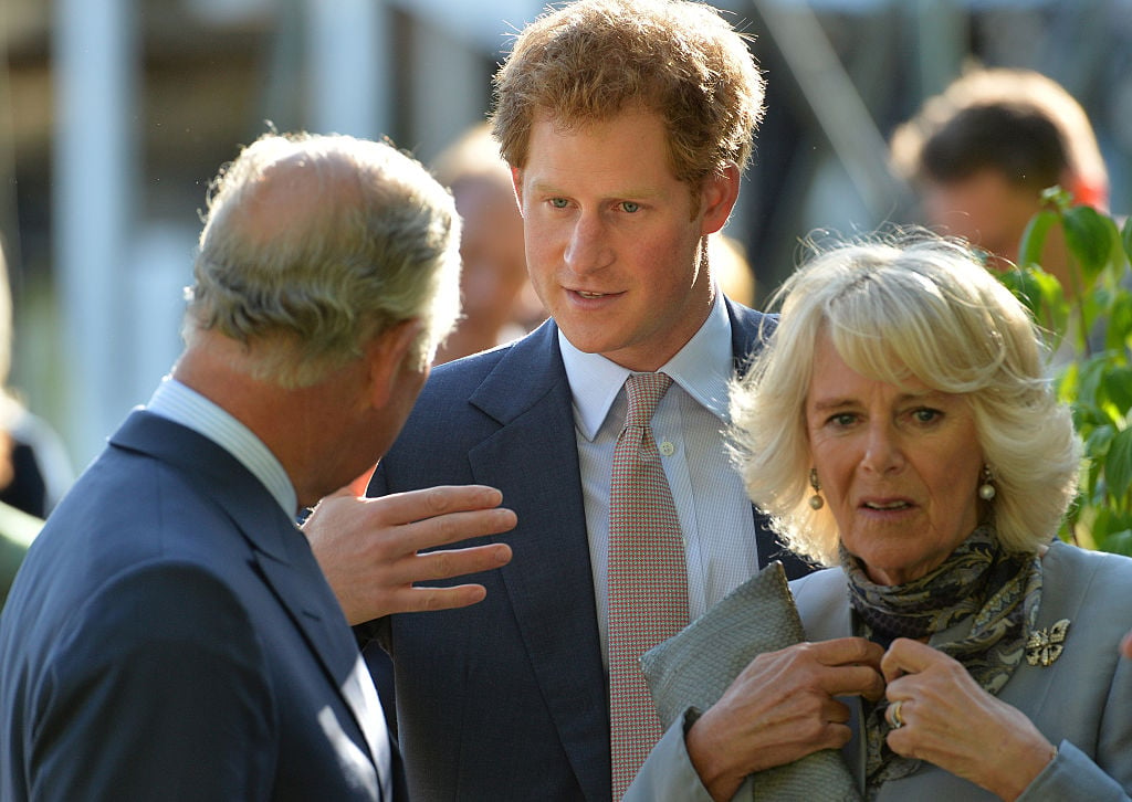 Prince Charles, Prince Of Wales, Prince Harry and Camilla, Duchess Of Cornwall attend the annual Chelsea Flower show at Royal Hospital Chelsea