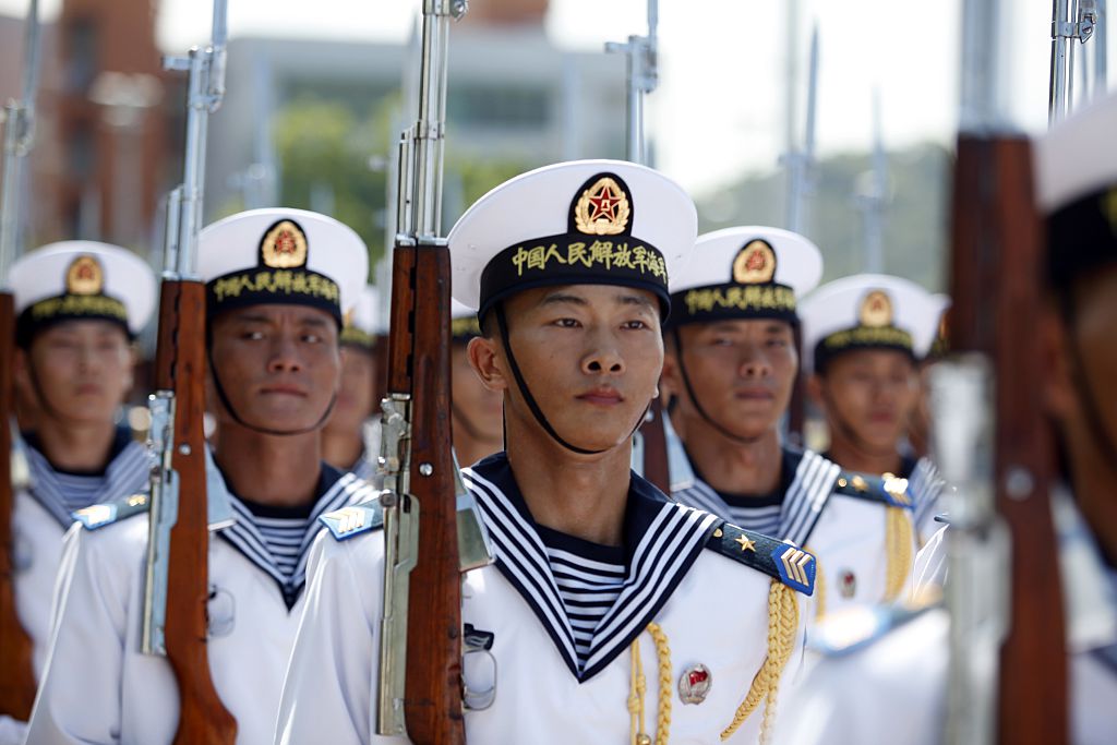 China's Peoples' Liberation Army Navy (PLAN) sailors 