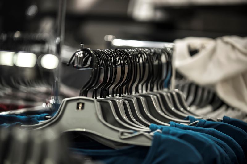 clothing on rack