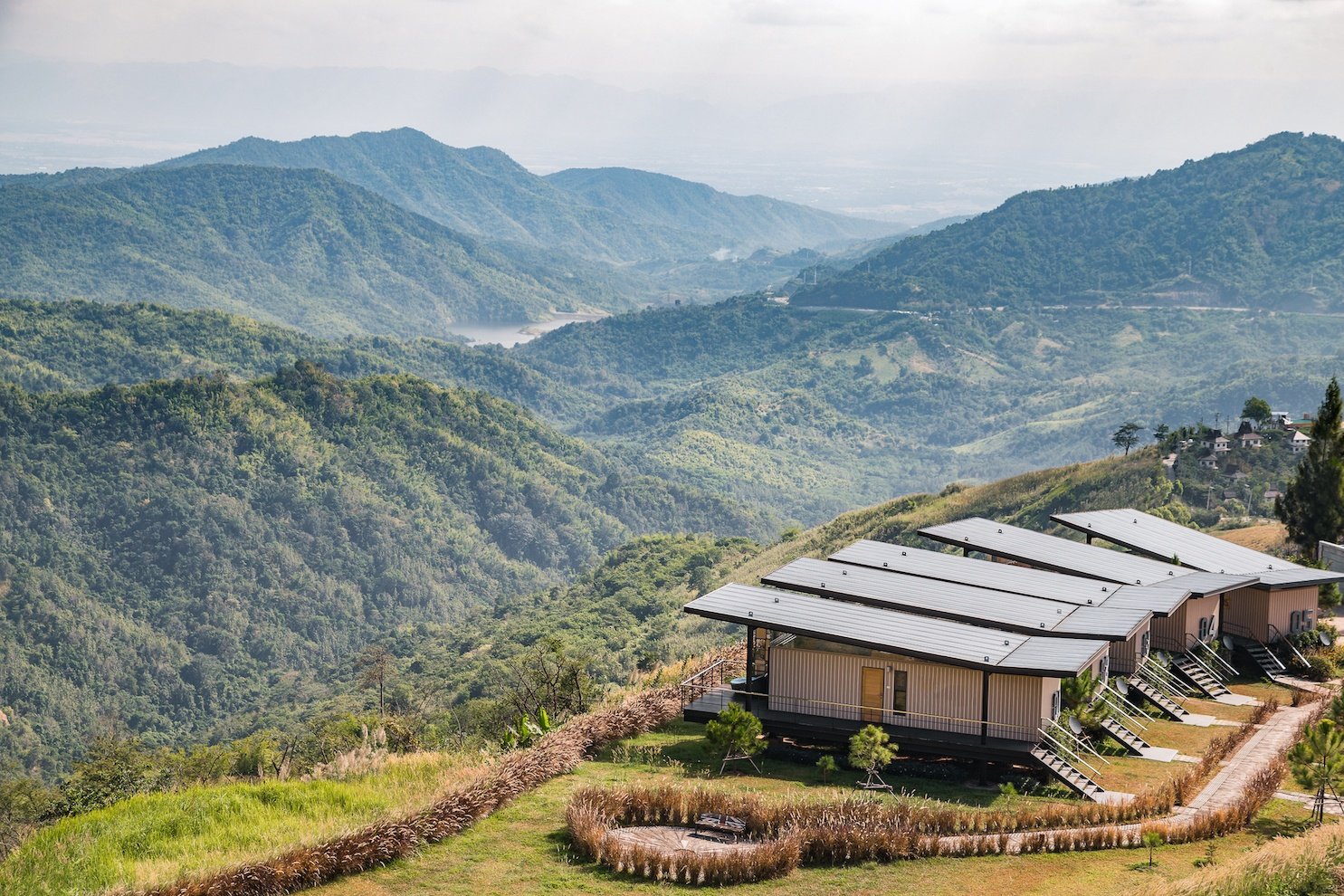 Resident shipping container homes on hill