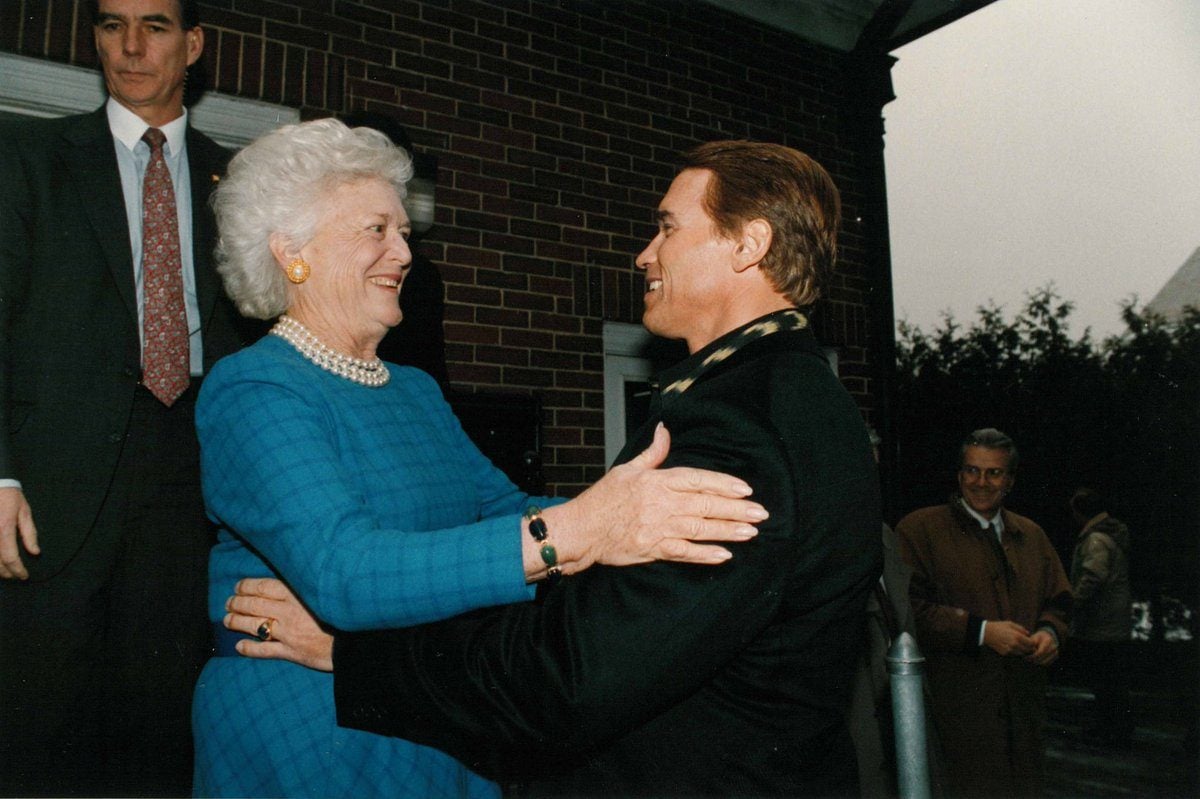 Arnold Schwarzenegger and Barbara Bush Arnold Schwarzenegger and Barbara Bush
