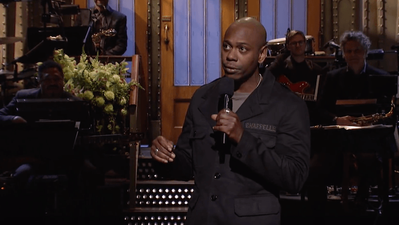 Dave Chapelle performing his monologue. Dave Chapelle performing his monologue.