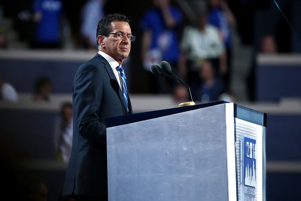 Gov. Dan Malloy delivers a speech on the first day of the Democratic National Convention