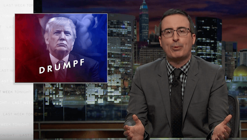 John Oliver discussing Trump. John Oliver discussing Trump.