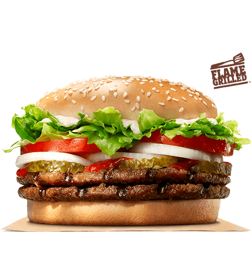 The double whopper on a white background. 