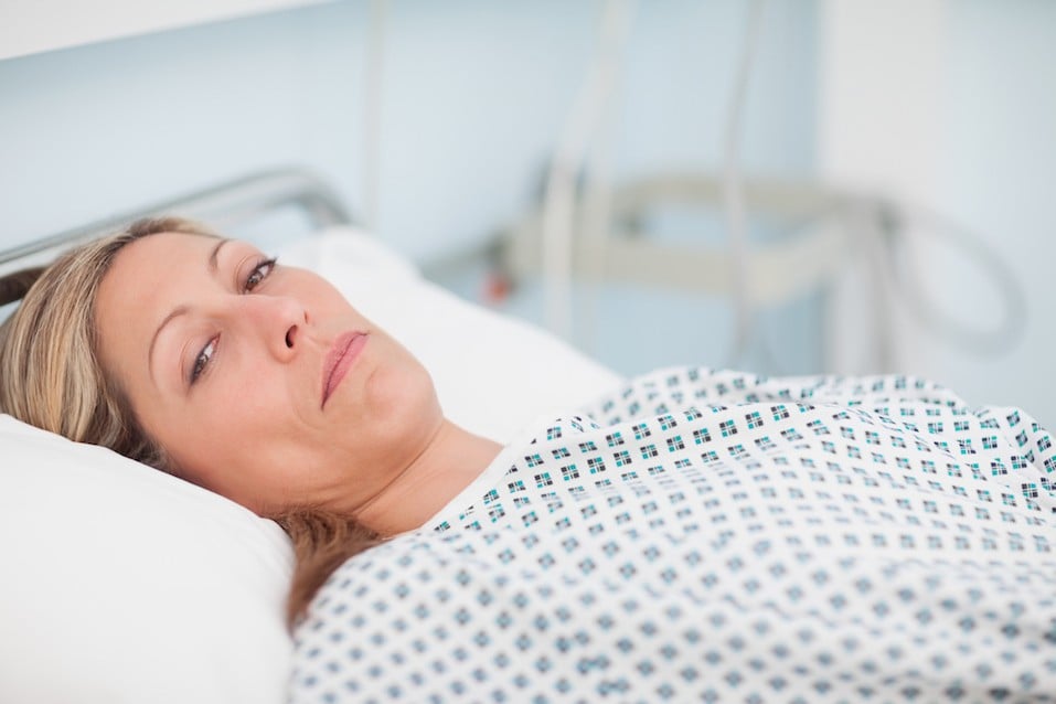 Female patient waking up in the morning