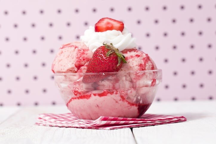 melted strawberry ice cream