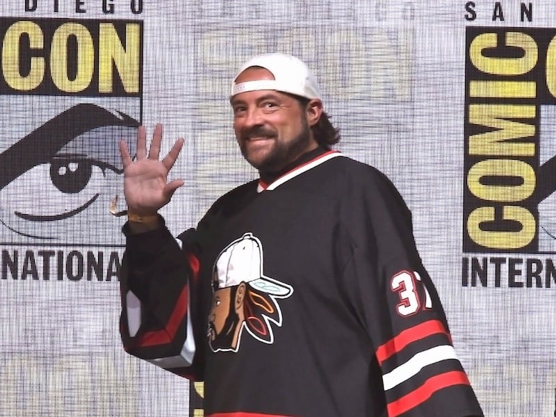 SAN DIEGO, CA - JULY 23: Moderator Kevin Smith at Dirk Gently's Holistic Detective Agency: BBC America Official Panel during Comic-Con International 2017 at San Diego Convention Center on July 23, 2017 in San Diego, California. (Photo by Kevin Winter/Getty Images) SAN DIEGO, CA - JULY 23: Moderator Kevin Smith at Dirk Gently's Holistic Detective Agency: BBC America Official Panel during Comic-Con International 2017 at San Diego Convention Center on July 23, 2017 in San Diego, California. (Photo by Kevin Winter/Getty Images)
