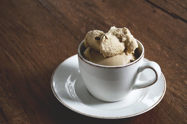 coffee cup filled with coffee ice cream