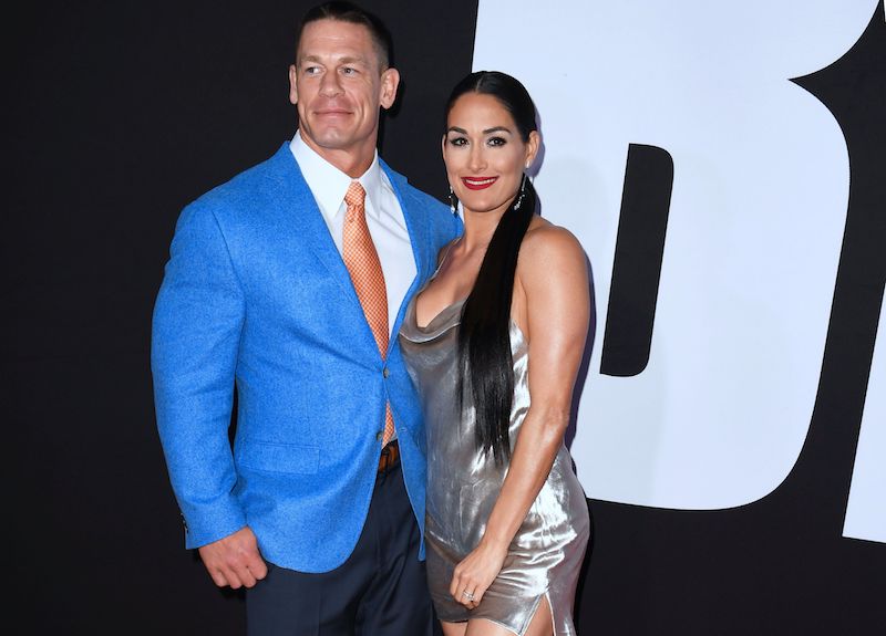 John Cena and Nikki Bella arrive for the premiere of "Blockers" in Los Angeles, California on April 3, 2018. / AFP PHOTO / Frederic J. Brown (Photo credit should read FREDERIC J. BROWN/AFP/Getty Images)