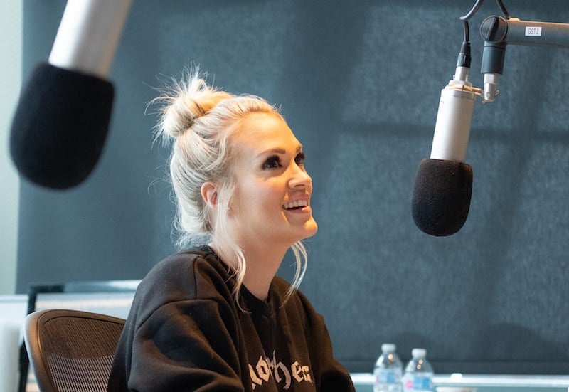 Singer Carrie Underwood visits "The Highway" at SiriusXM Nashville Studios at Bridgestone Arena on April 19, 2018 in Nashville, Tennessee. (Photo by Jason Kempin/Getty Images for SiriusXM)