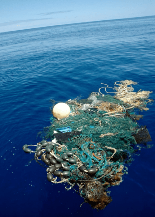 Garbage in the blue ocean. Garbage in the blue ocean.
