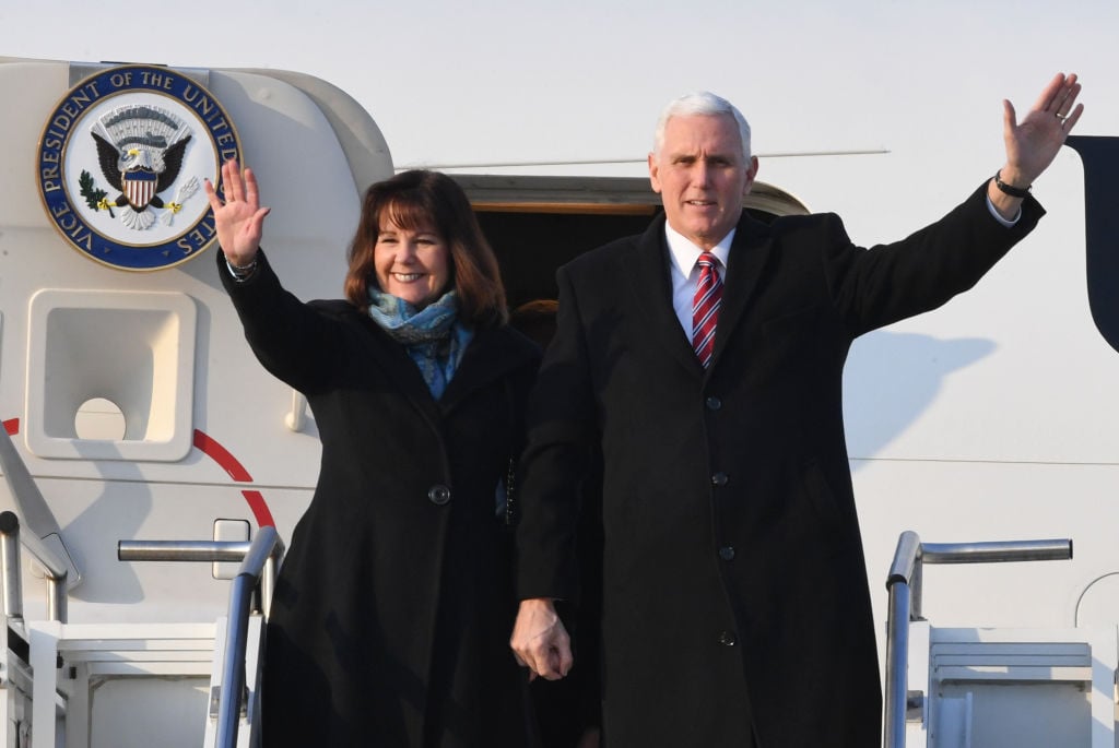 U.S. Vice President Mike Pence and Karen Pence aVisits South Korea