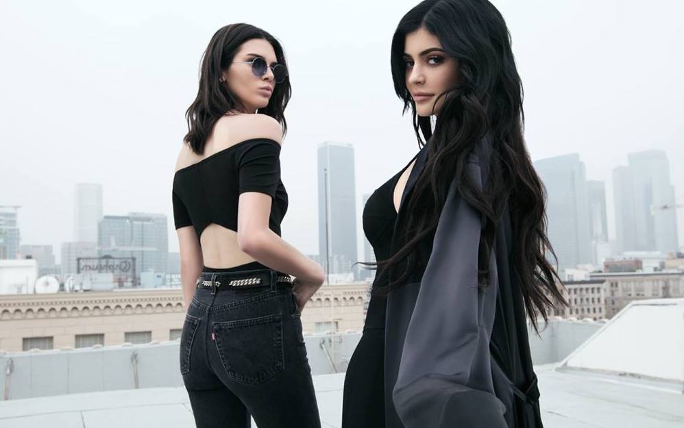 Kendall and Kylie modeling their clothing line