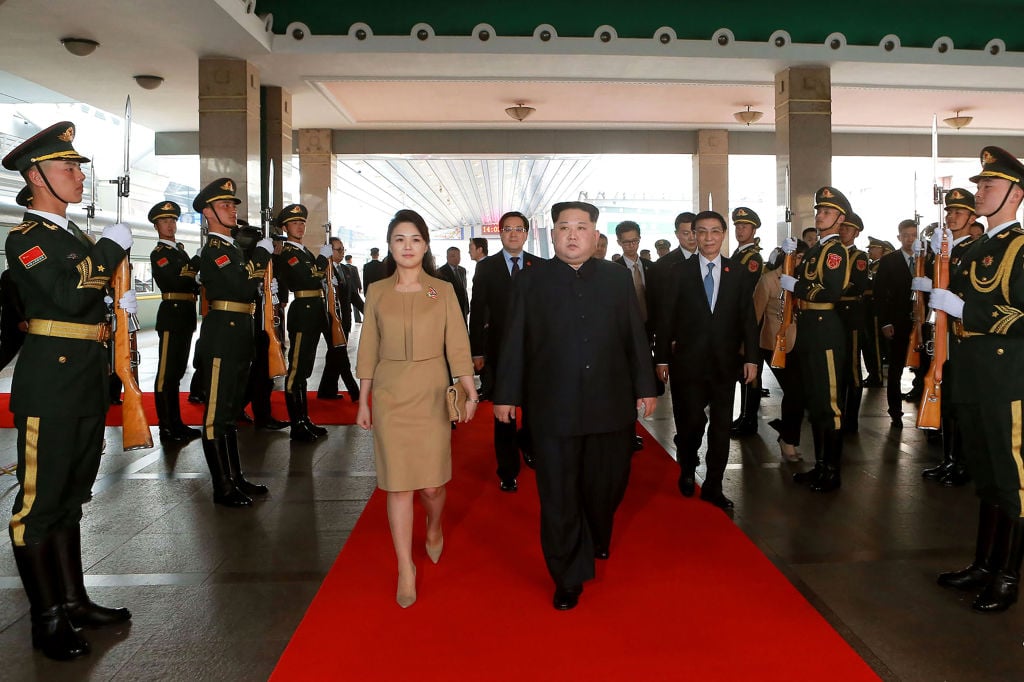 Kim Jong Un and Ri Sol-Ju in China