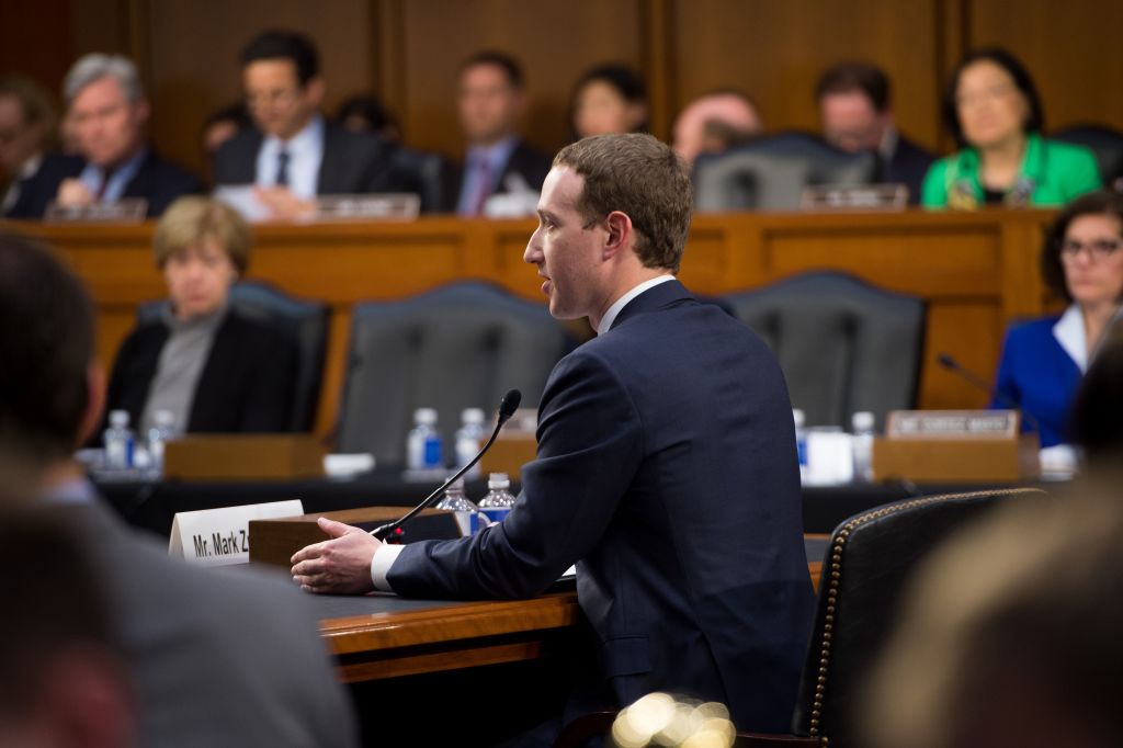 Facebook CEO and founder Mark Zuckerberg testifies during a US House Committee congress