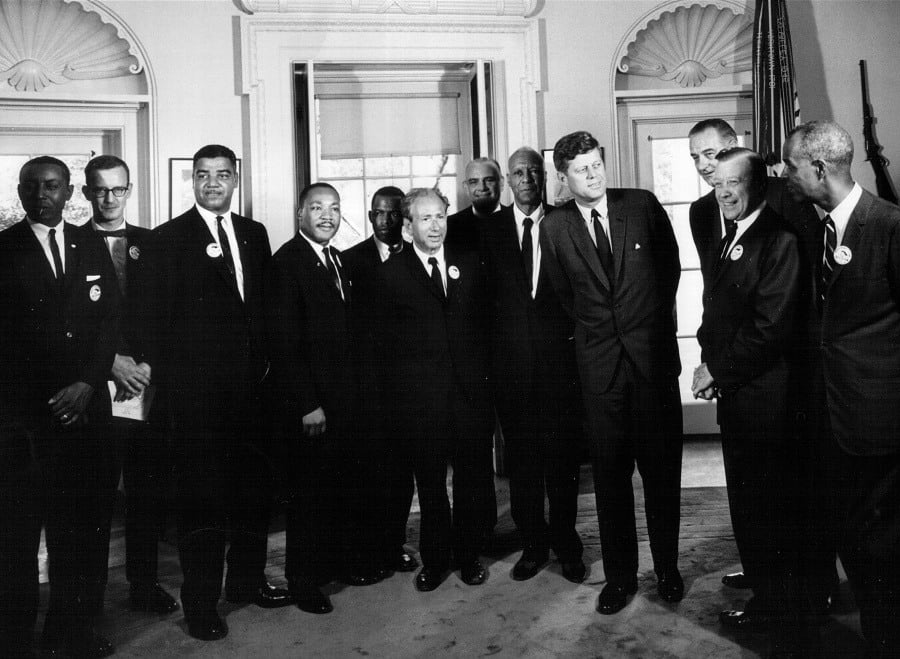 President John F. Kennedy meets with civil rights leaders at the White House