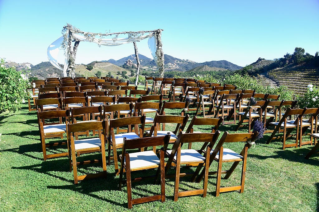 Atmosphere at the McKenzie Westmore and Patrick Tatopoulos marriage at the Chateau Le Dome, Saddlerock Ranch Winery