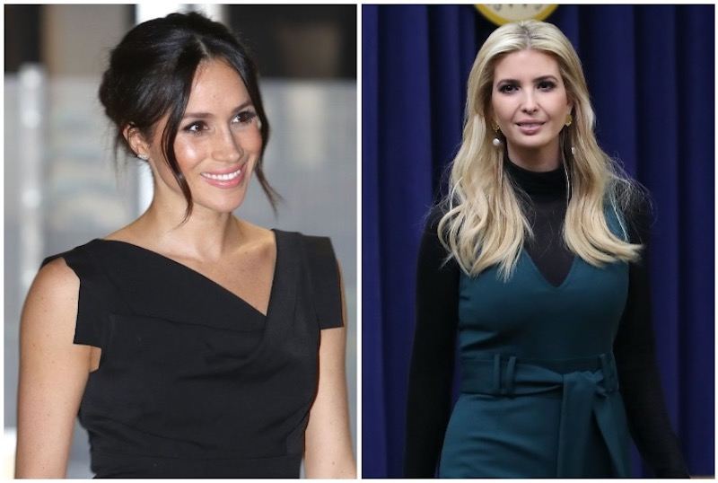 Meghan Markle on the left and Ivanka on the right, side-by-side photos Meghan Markle on the left and Ivanka on the right, side-by-side photos