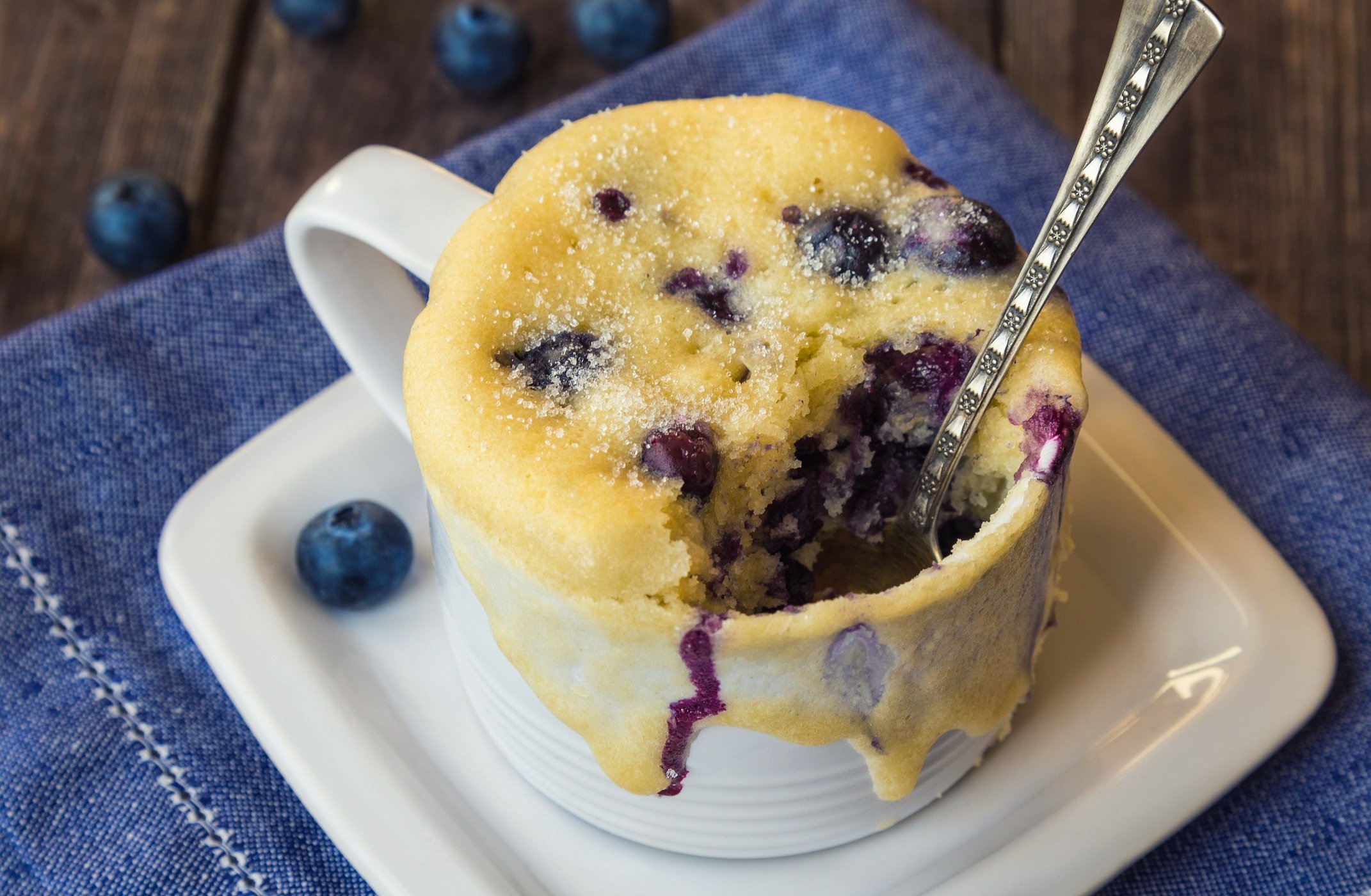 Torta casalinga con muffin ai mirtilli