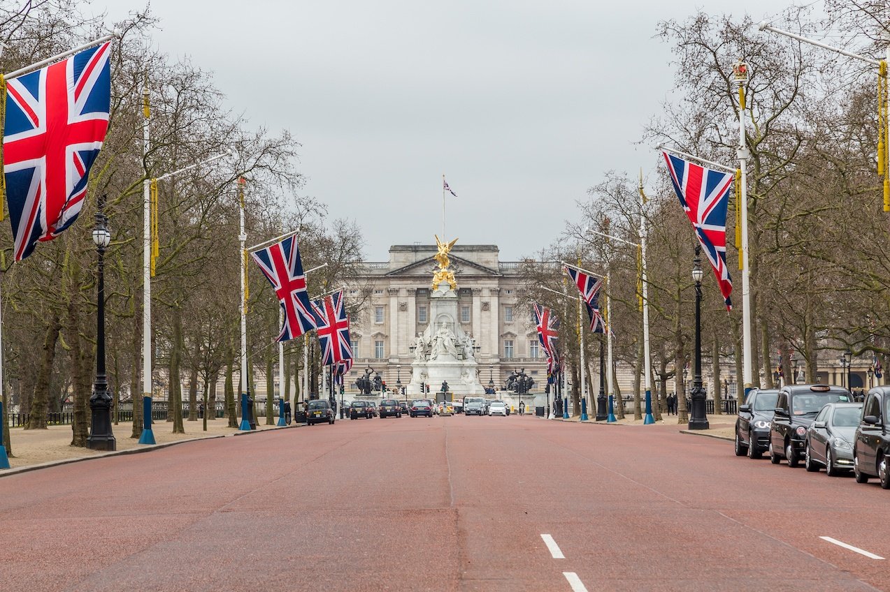 Buckingham Palace and the Mall in London