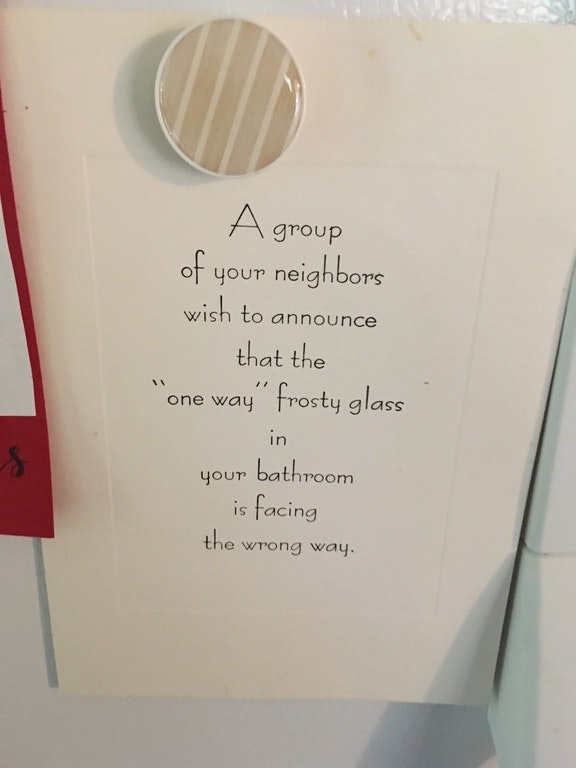 Neighbor note frosted glass