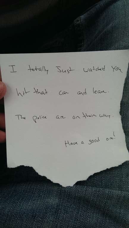 Neighbor note hit and run