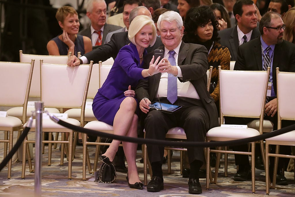 Newt and Callista Gingrich take a selfie